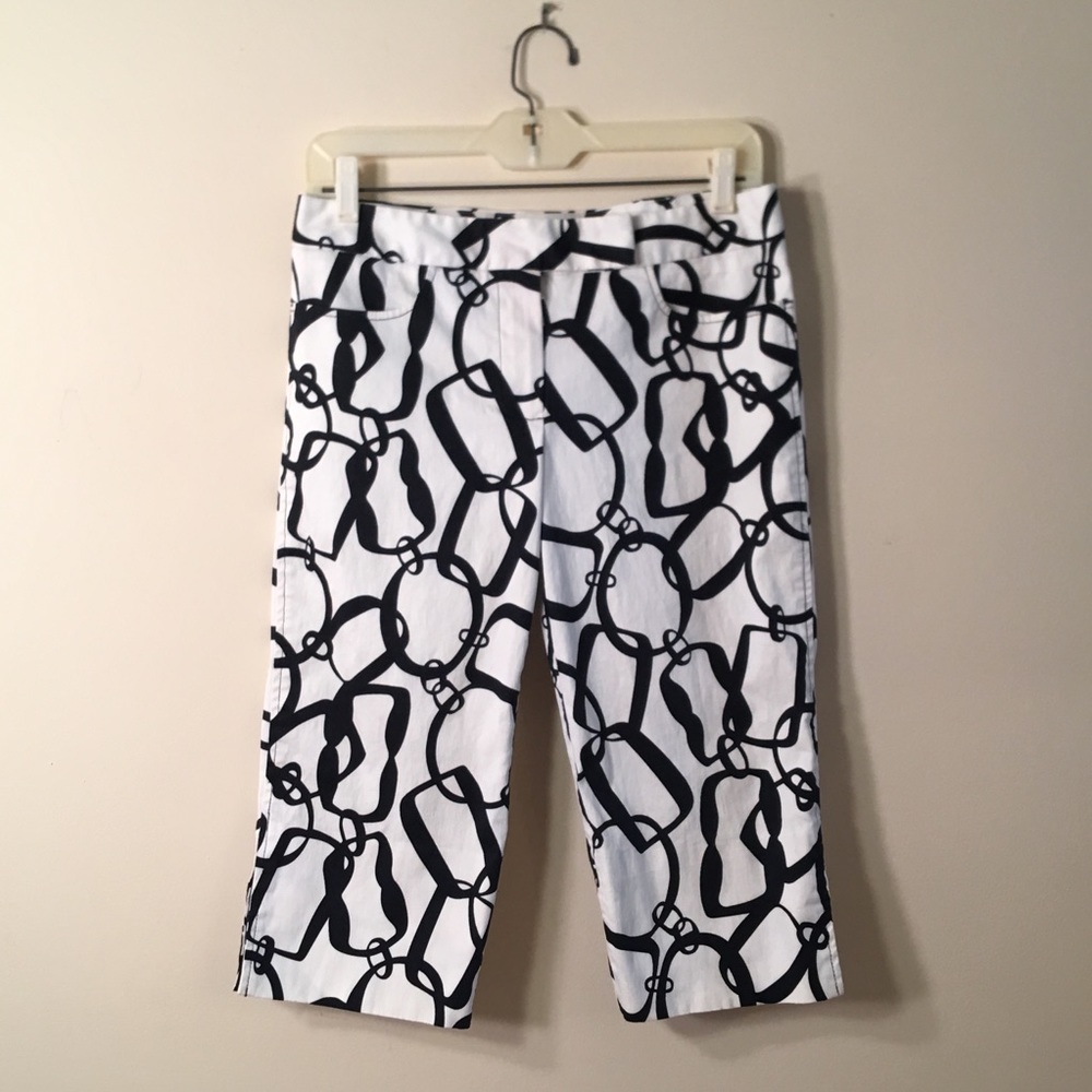 Trina Turk Black And White Capri Pants Size 6